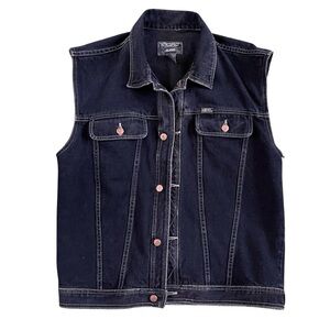 Vintage Introspect Jeans Men’s Dark Blue Denim Vest